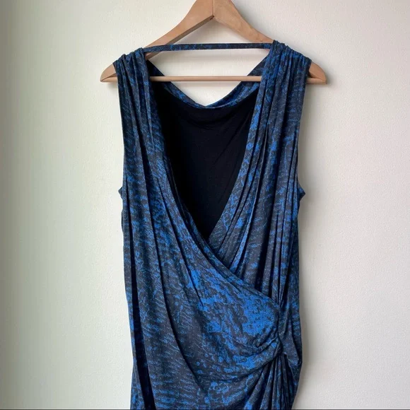 Helmut Lang Draped Open Back Jersey Gathered Waist Dress - Picture 4 of 10